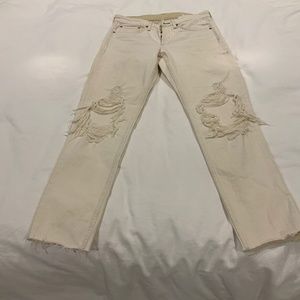 RAG & BONE Rosa Boyfriend Mid Rise ECRU, 25 fits like a 27-28. EUC